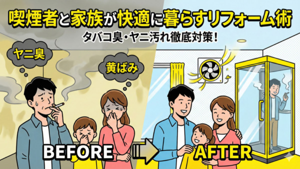 喫煙者と家族が快適に暮らすためのリフォーム術：タバコの臭いとヤニ汚れを解消する徹底対策