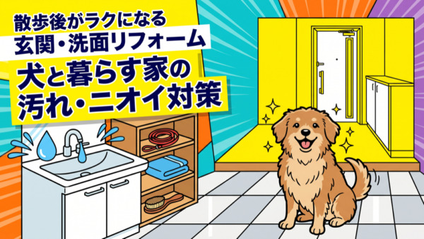 散歩後がラクになる玄関・洗面リフォーム｜犬と暮らす家の汚れ・ニオイ対策
