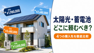 太陽光・蓄電池はどこに頼むべき？家電量販店・ハウスメーカー・地域密着施工店の費用と保証を徹底比較
