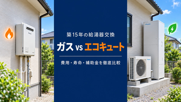 築15年の給湯器交換|ガス給湯器とエコキュートをプロが徹底比較