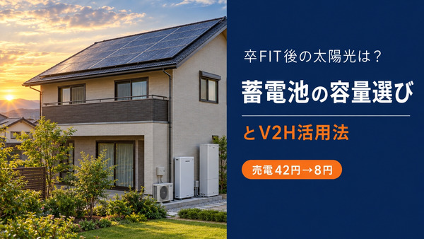 卒FIT後の太陽光は？蓄電池後付けの容量選びとV2H活用法
